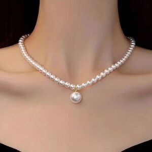 3for$20 1pc Women Handmade Faux Pearl Necklace, Elegant Vintage Style